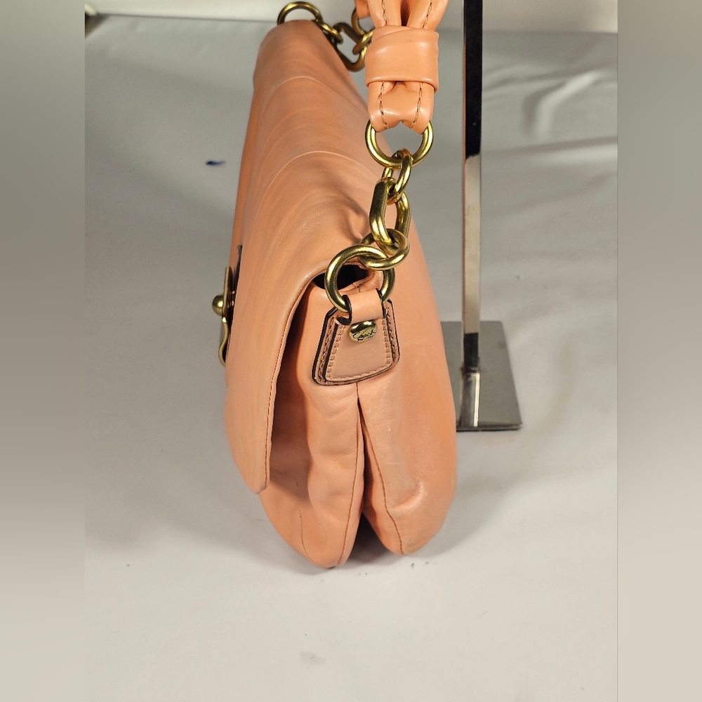 Vtg COACH Peach Leather Shoulder Bag (14755) RARE - Picture 4 of 14